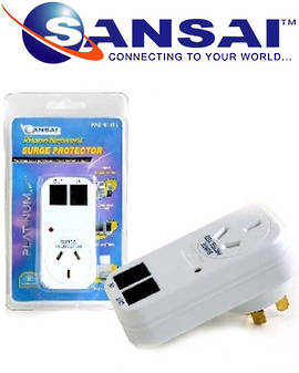 SANSAI Surge Protector with Phone Network Line Protection